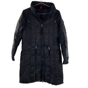 Ralph Lauren Sport Women's Size M Longline Down Puffer Winter Jacket Black Snow